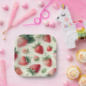 Aardbeienpannenkoeken Stap Bruids Brunch Shower Papieren Bordje (Feest)