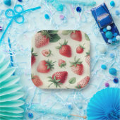 Aardbeienpannenkoeken Stapel Bruids Brunch Shower Papieren Bordje (Feest)