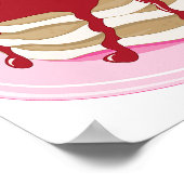 Aardbeienpannenkoeken Zoete Ontbijtmaaltijd Poster (Hoek)