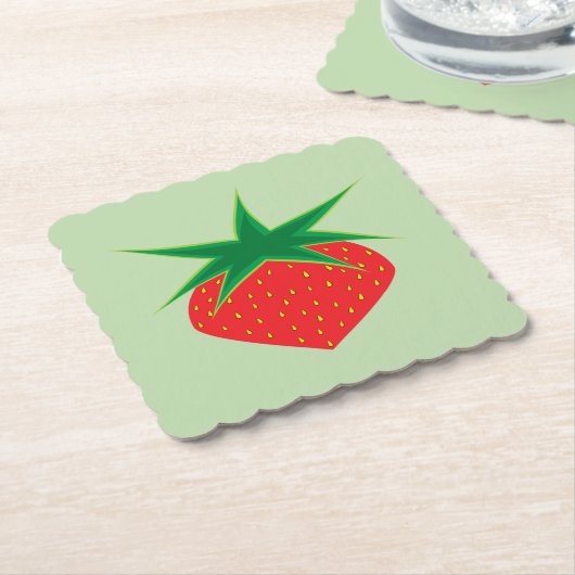 Aardbeienpapier Onderzetters (Gebogen)