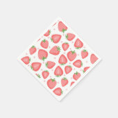 Aardbeienpapier servetten Berry Eerste Verjaardag (Hoek)