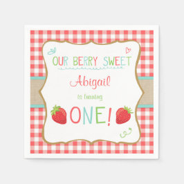 Aardbeienpapier servetten Zomer fruit picknick