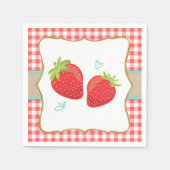 Aardbeienpapier servetten Zomer fruit picknick (Voorkant)