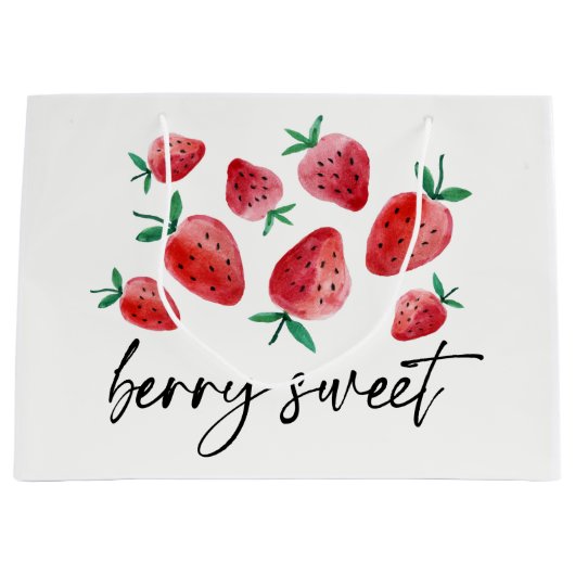 Aardbeienpartij Berry Sweet Farmers Market Party Groot Cadeauzakje (Voorkant)