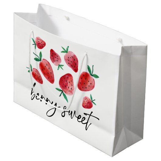 Aardbeienpartij Berry Sweet Farmers Market Party Groot Cadeauzakje (Voorkant Gekanteld)