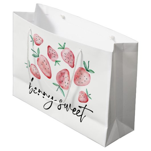 Aardbeienpartij Berry Sweet Farmers Market Party Groot Cadeauzakje (Voorkant Gekanteld)