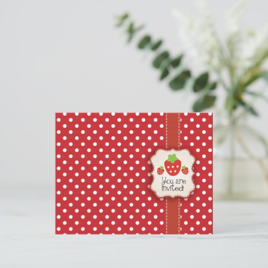 Aardbeienpartij Kaart (Staand voorkant)