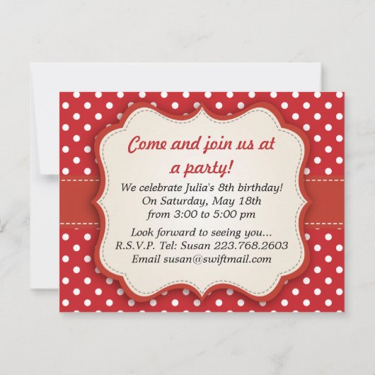 Aardbeienpartij Kaart (Achterkant)