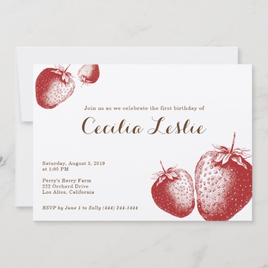 Aardbeienpartij Kaart (Voorkant)