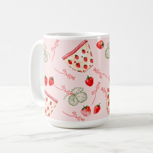 Aardbeienpartij Koffiemok (Voorkant links)