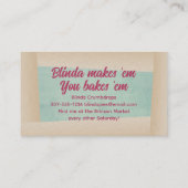 Aardbeienpasteitjes bakkerij visitekaartje (Achterkant)