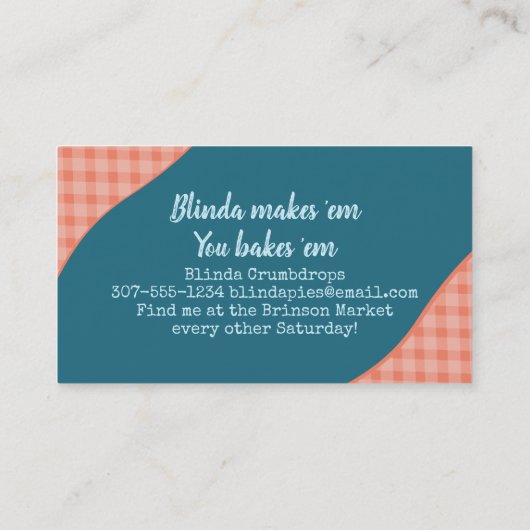 Aardbeienpasteitjes bakkerij visitekaartje (Achterkant)