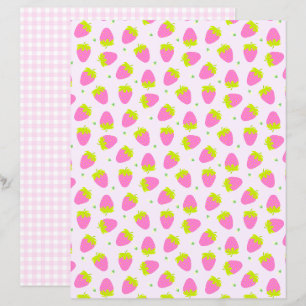 Aardbeienpastel Pink Gingham