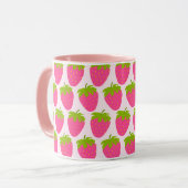 Aardbeienpastel roze mok (Voorkant links)