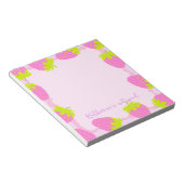 Aardbeienpastel roze notitieblok (Schuin)