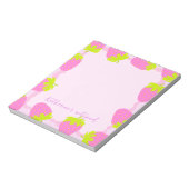 Aardbeienpastel roze notitieblok (Linkerzijde)
