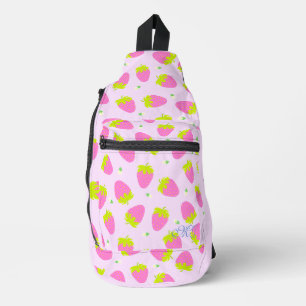 Aardbeienpastel roze sling bag