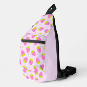 Aardbeienpastel roze sling bag (Rechterhoek)