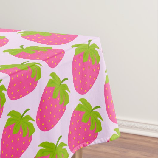 Aardbeienpastel roze tafelkleed (Voorbeeld)