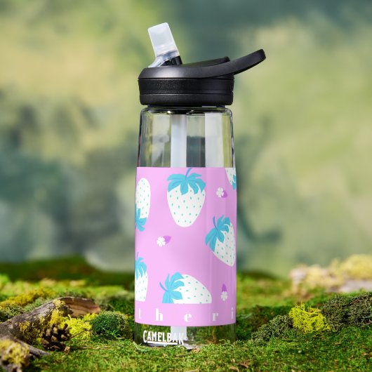 Aardbeienpastel roze waterfles (Buiten)
