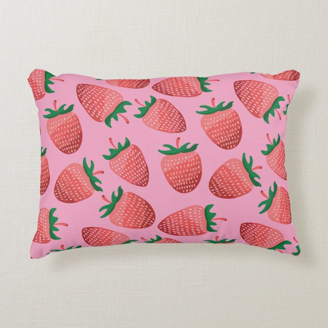Aardbeienpastel:  zoetheid accent kussen (Voorkant)