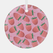 Aardbeienpastel: zoetheid glas ornament (Voorkant)