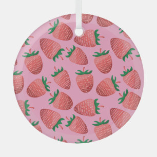 Aardbeienpastel: zoetheid glas ornament