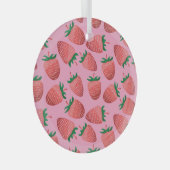 Aardbeienpastel:  zoetheid glas ornament (Voorkant Rechts)