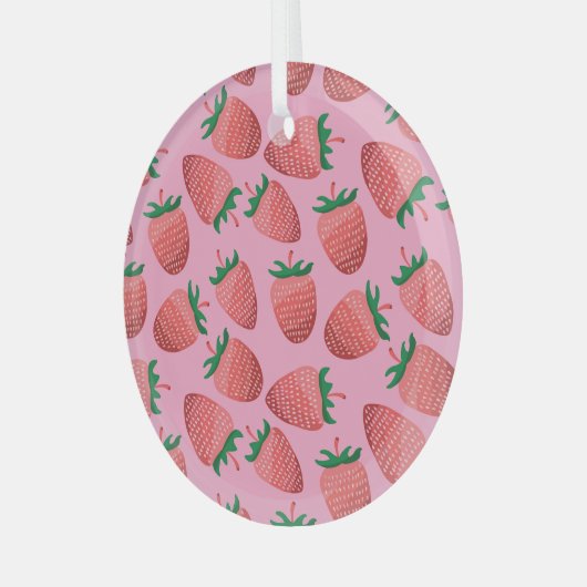 Aardbeienpastel:  zoetheid glas ornament (Voorkant links)