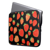 Aardbeienpatronen Laptop Sleeve (Voorkant Links)