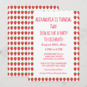 Aardbeienpatronen Party Custom Age 2e Verjaardag Kaart (Voorkant / Achterkant)