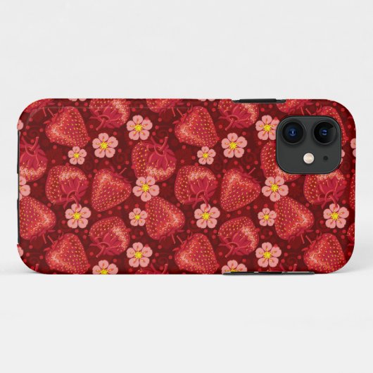 Aardbeienpatroon 2 2 Case-Mate iPhone case (Achterkant (horizontaal))