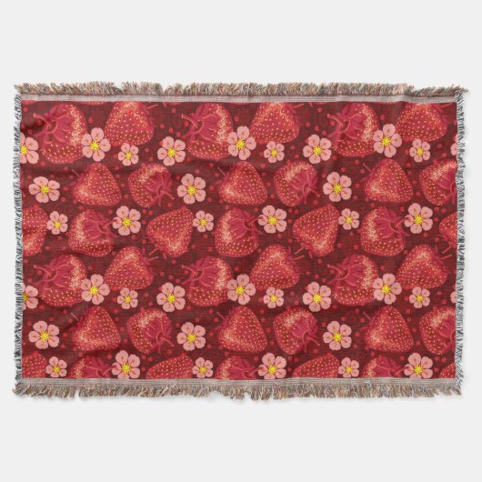 Aardbeienpatroon 2 2 deken (Voorkant)