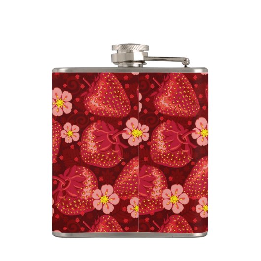 Aardbeienpatroon 2 2 heupfles (Achterkant)