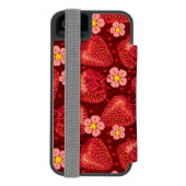Aardbeienpatroon 2 2 incipio iPhone portemonnee hoesje (Agenda Achterkant)