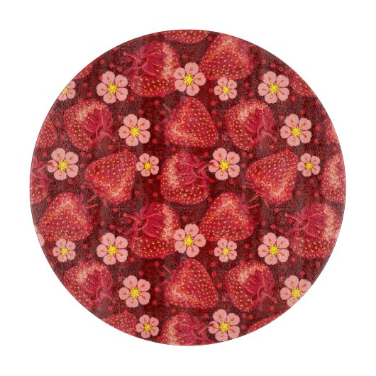 Aardbeienpatroon 2 2 snijplank (Voorkant)