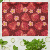 Aardbeienpatroon 2 2 theedoek (Gevouwen)