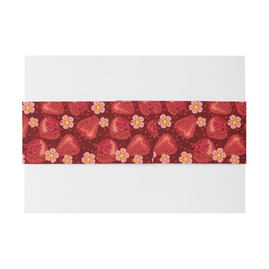 Aardbeienpatroon 2 2 uitnodigingen wikkel (Achterkant Voorbeeld)