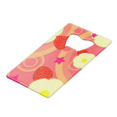 Aardbeienpatroon 2 creditkaart flessenopener (Voorkant Gekanteld)