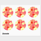 Aardbeienpatroon 2 ronde sticker (Vel)