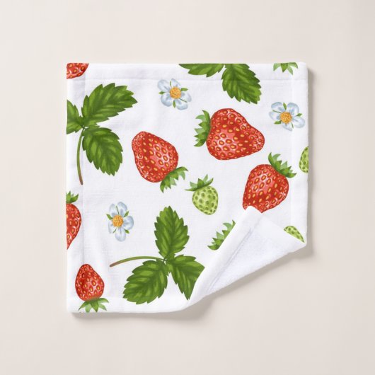 Aardbeienpatroon Bad Handdoek (Wasdoekje)