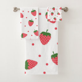 Aardbeienpatroon Bad Handdoek