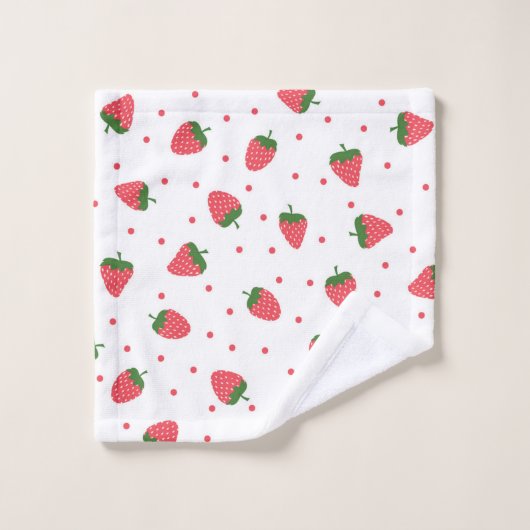 Aardbeienpatroon Bad Handdoek (Wasdoekje)