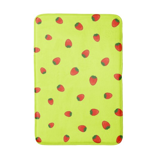 Aardbeienpatroon Badmat (Voorkant Verticaal)