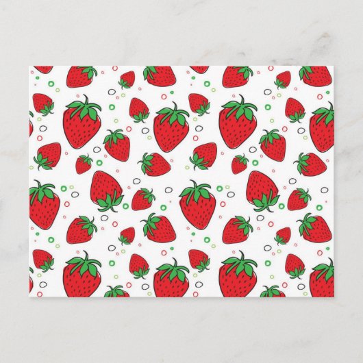 Aardbeienpatroon Briefkaart (Voorkant)