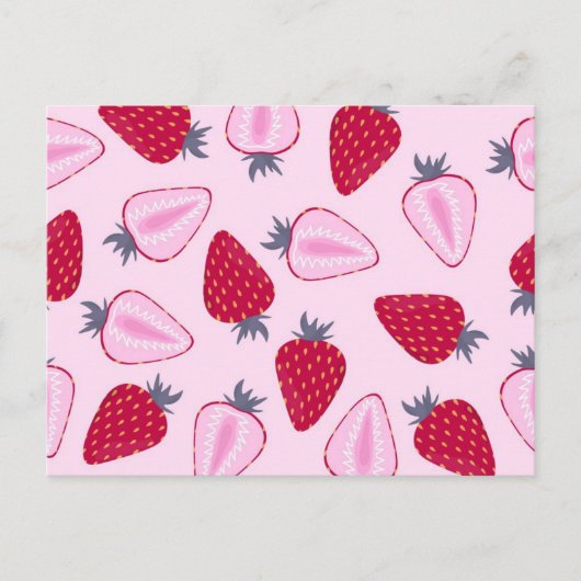 Aardbeienpatroon Briefkaart (Voorkant)