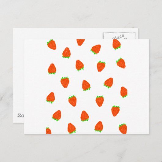 aardbeienpatroon briefkaart (Voorkant / Achterkant)