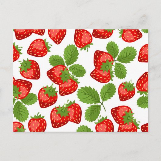 Aardbeienpatroon Briefkaart (Voorkant)