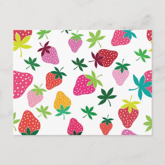 Aardbeienpatroon Briefkaart (Voorkant)