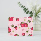 Aardbeienpatroon Briefkaart (Staand voorkant)